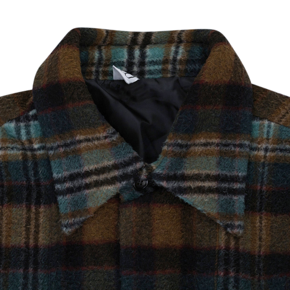 Brown Plaid Check Felted Shirt