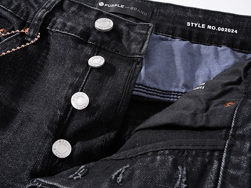 Purple Brand Black Paint-Splatter Distressed Jeans