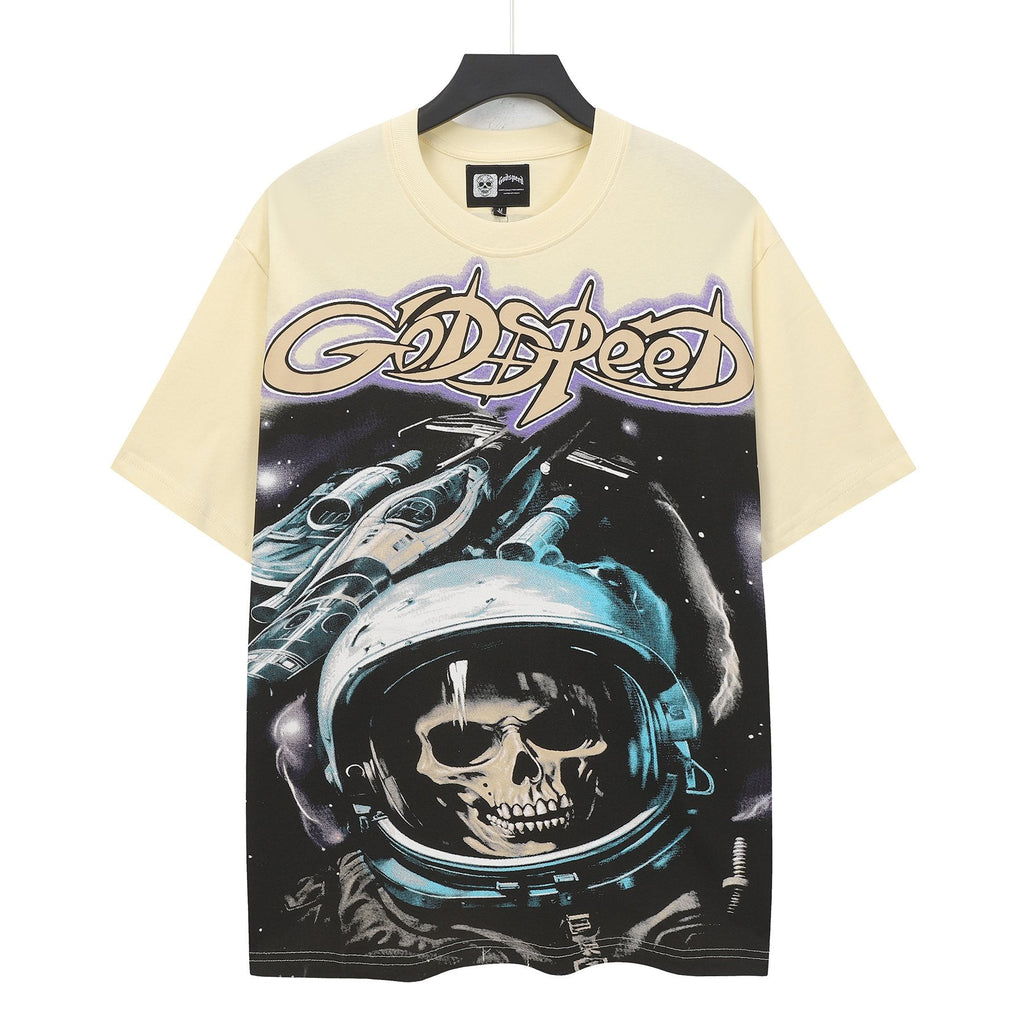 Godspeed Out of Many One Astronaut Skull Graphic T-Shirt