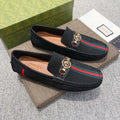 Gucci Black Stripe Driving Shoes