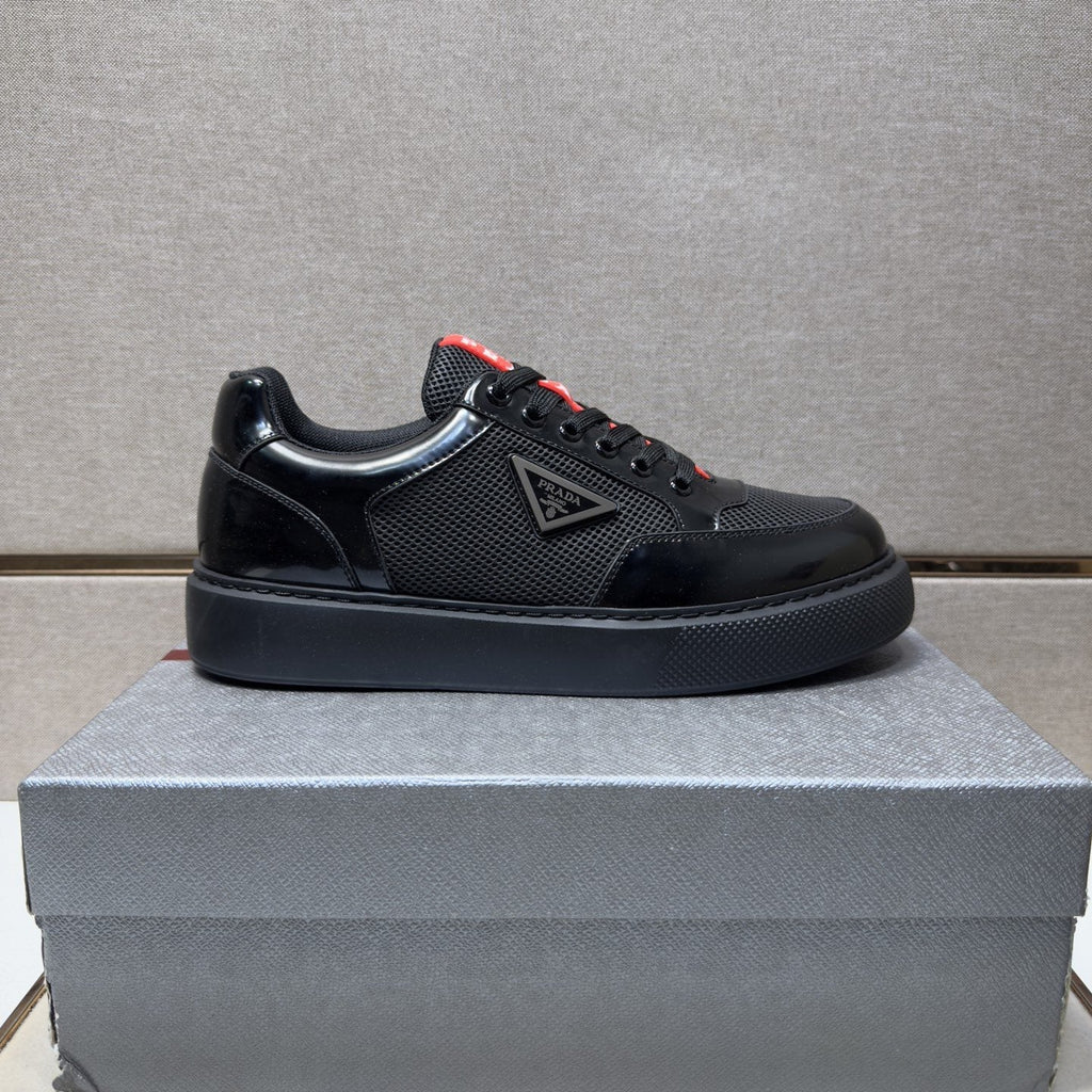 Prada Men's Mesh Panel Low-Top Sneakers